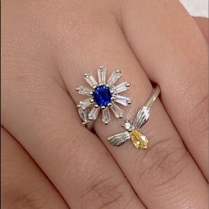 18kt gold plated anti-anxiety rotating spinner windmill open ring